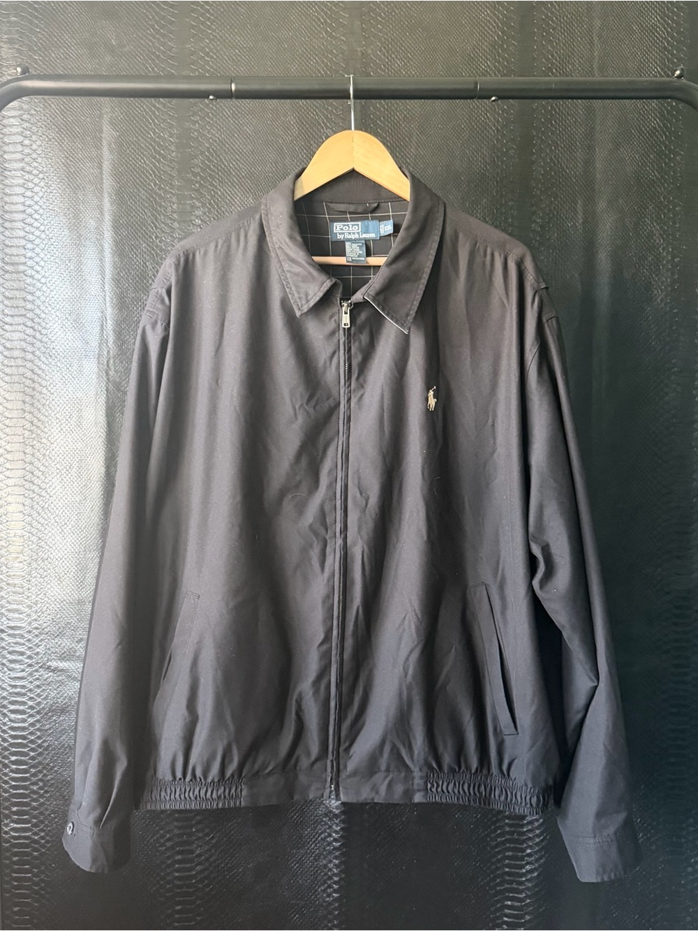 Polo Ralph Lauren Harrington Jacket/Full Zip Golf Windbreaker Black size Men’s L